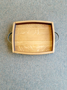Serving Tray with Wooden Handles