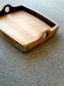 Serving Tray with Wooden Handles